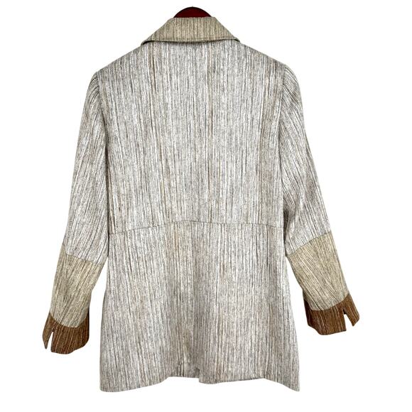 A la Carte Medium Sparkly Silver Wearable Art Jacket Blazer Blouse Shirt Top - Picture 9 of 9